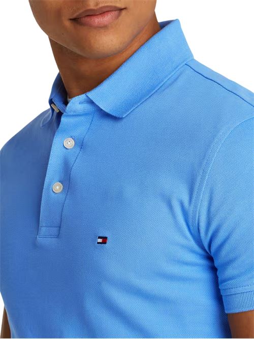 Polo uomo azzurra in cotone Tommy Hilfiger | MW0MW17771C30